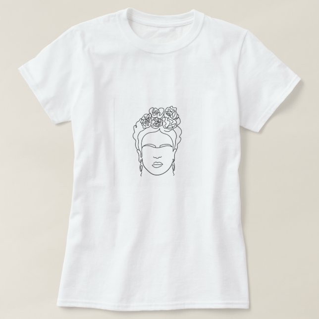 Frida Khalo Line Portrait T-Shirt (Design vorne)