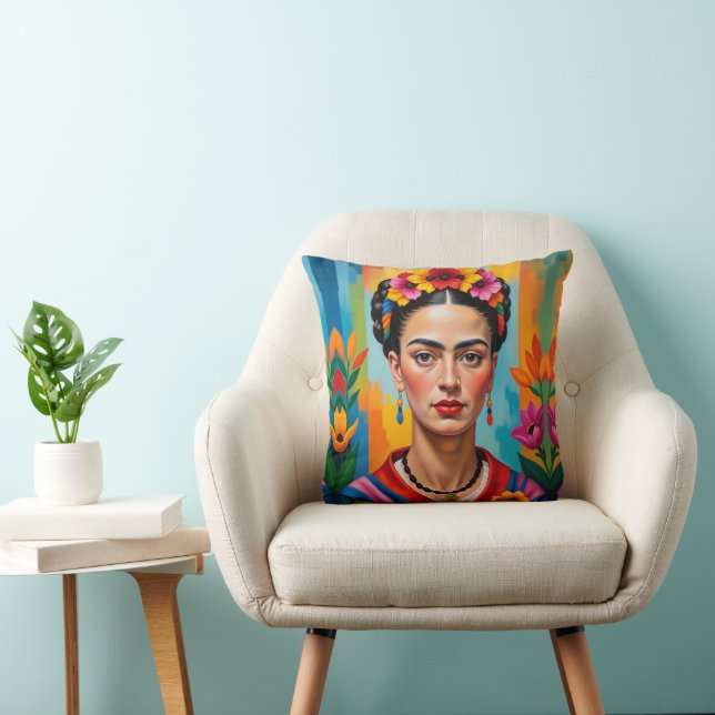 Frida Kohlo Pop Art Deco Malerei Kissen (Stuhl )