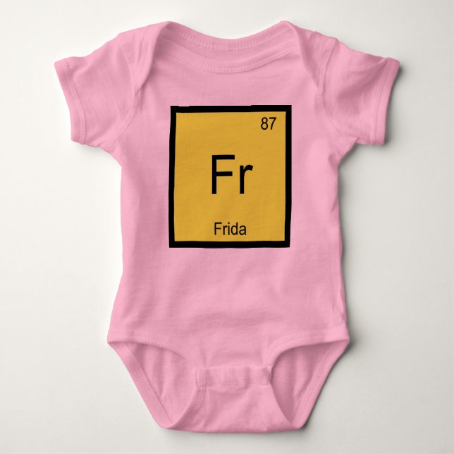 Frida Name Chemistry Element Periodic Table Baby Strampler (Vorderseite)