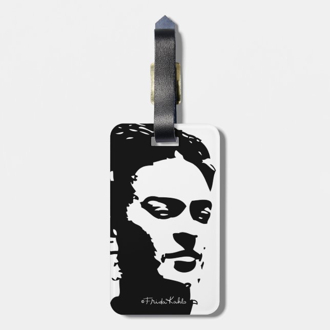 Frida Schatten-Porträt Gepäckanhänger (Rückseite vertikal)