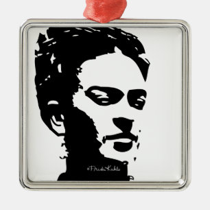 Frida Shadow Portrait Silbernes Ornament
