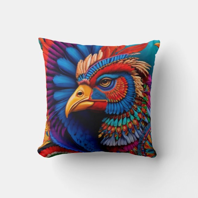 Frida's Rooster Art Kissen (Vorderseite)