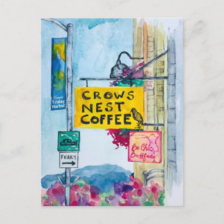 Friday Harbor Washington Coffee Business Signs Postkarte