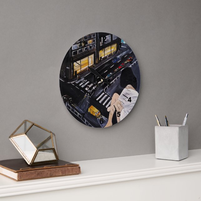 Friday Night Painting by Alfred Fox Große Wanduhr (Büro)