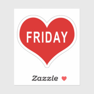 FRIDAY Red Liebe Heart Vinyl Sticker