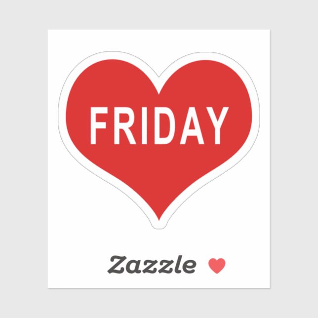FRIDAY Red Liebe Heart Vinyl Sticker (Blatt)