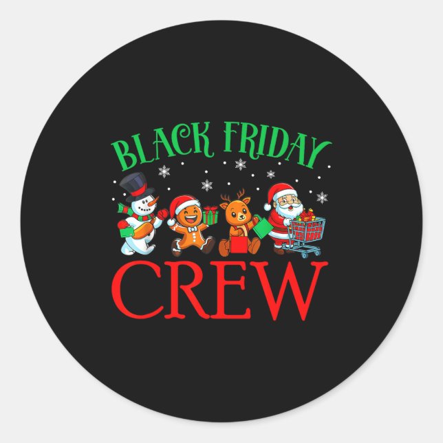 Friday Shopng Crew Christmas Black Shopng Family G Runder Aufkleber (Vorderseite)