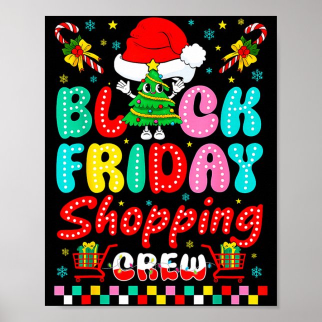 Friday Shopng Crew Christmas Lights Black Shopng F Poster (Vorne)
