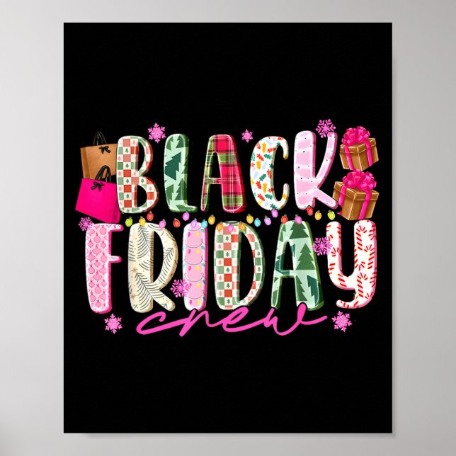 Friday Shopng Crew Christmas Lights Black Shopng F Poster (Vorne)