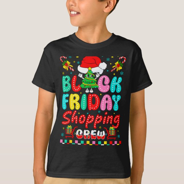 Friday Shopng Crew Christmas Lights Black Shopng F T-Shirt (Vorderseite)