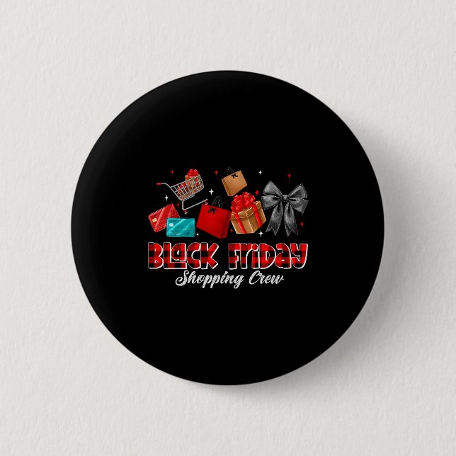 Friday Shopng Squad Christmas Black Shopng Family  Button (Vorderseite)