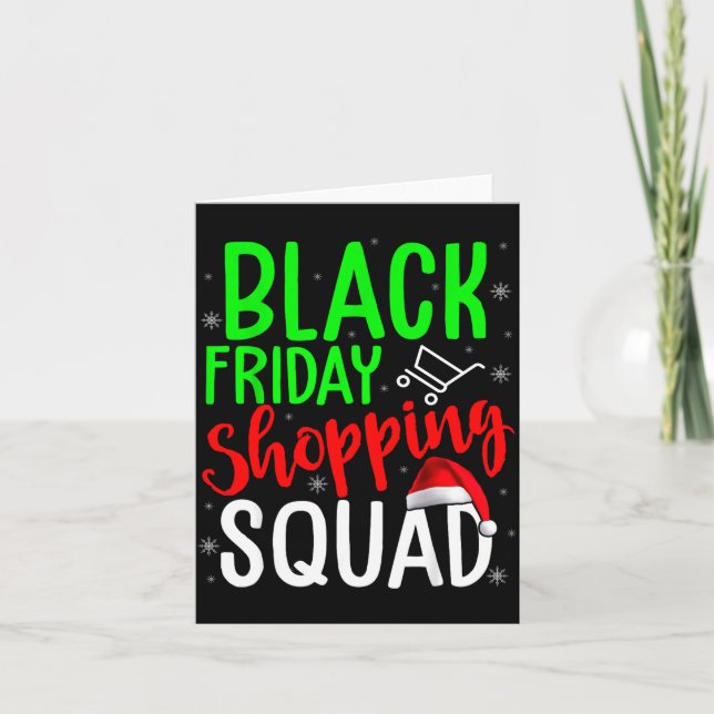 Friday Shopng Squad Cute Christmas Black Shopng Lo Karte (Vorderseite)