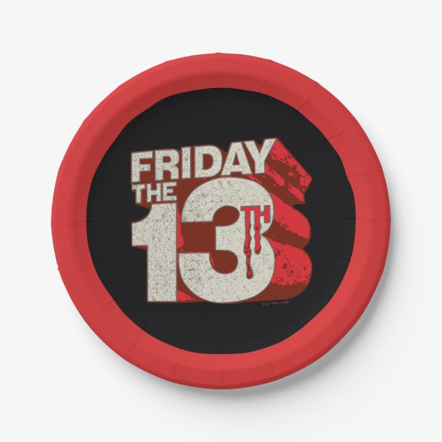 Friday the 13th | Bleeding Stacked 3D Logo Pappteller (Vorderseite)