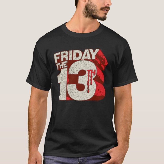 Friday the 13th | Bleeding Stacked 3D Logo T-Shirt (Vorderseite)