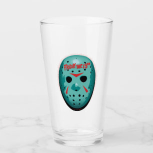 Friday the 13th   Blue Hockey Mask Graphic Glas
