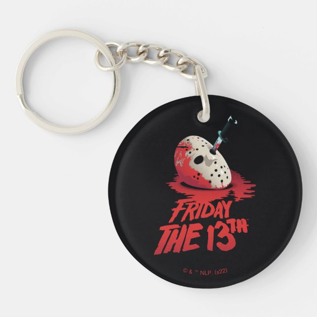 Friday the 13th Knife | Through Hockey Mask Schlüsselanhänger (Vorderseite)