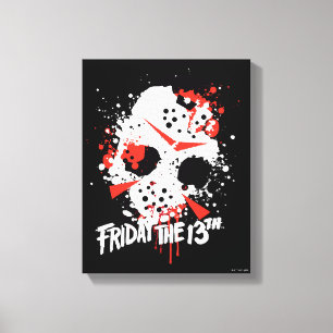 Friday the 13th   Paint Splatter Hockey Mask Leinwanddruck