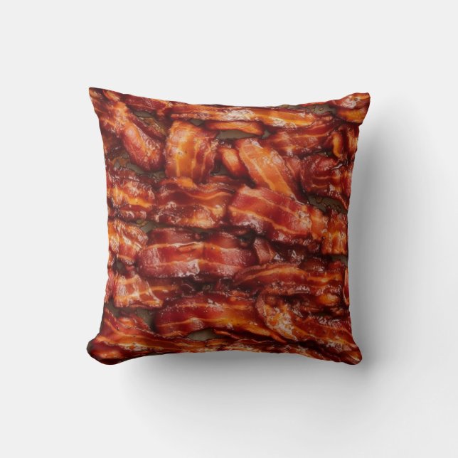 Fried Bacon Frühstückserie Kissen (Vorderseite)