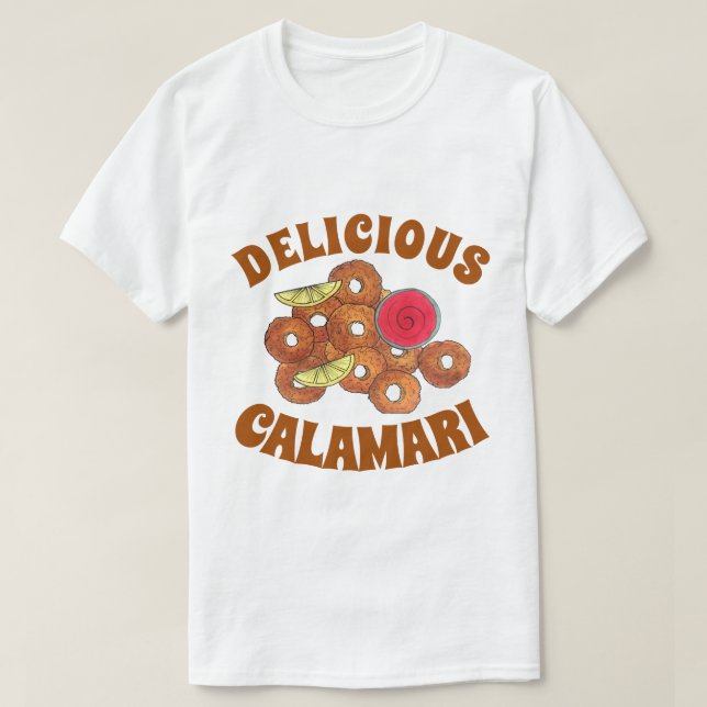 Fried Calamari Rings Italian Food Appetizer Feinsc T-Shirt (Design vorne)