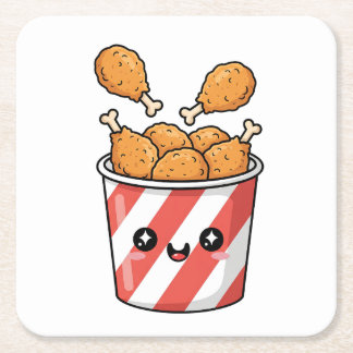 Fried Chicken Bucket Rechteckiger Pappuntersetzer
