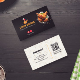 Fried Chicken Business | Minimalistischer dunkler  Visitenkarte