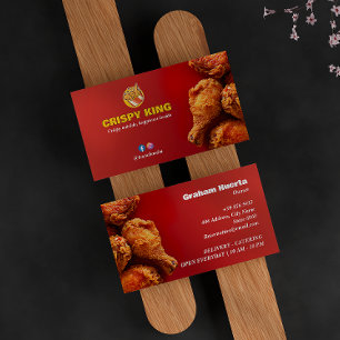 Fried Chicken Business   Modern Bright Red Visitenkarte