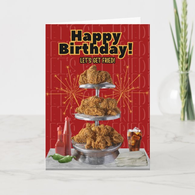 Fried Chicken Happy Birthday Card Karte (Vorderseite)