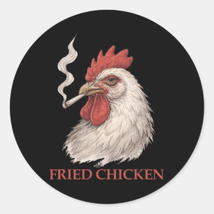 Fried Chicken Kiffer Lustig Weed Runder Aufkleber
