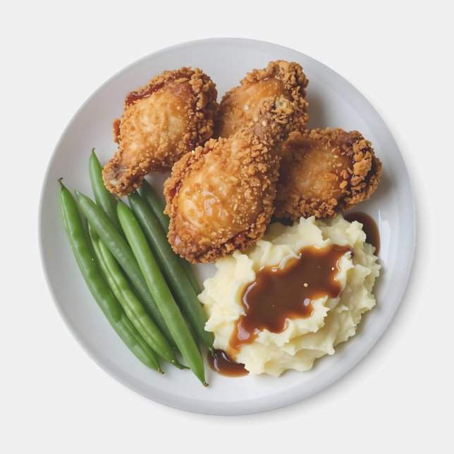 Fried Chicken, Mashed Potatoes and Green Beans Magnet (Vorne)