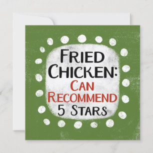 Fried Chicken Review 5 Sterne Grußkarte Karte