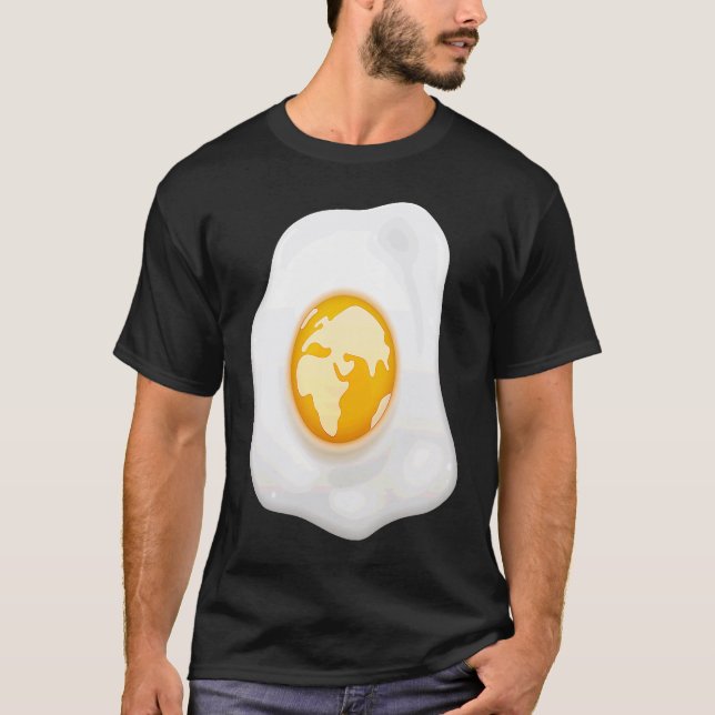 Fried Egg With Earth Globe on Yolk Costume T-Shirt (Vorderseite)