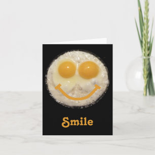 Fried Eggs Happy Face Blank Notecard Karte