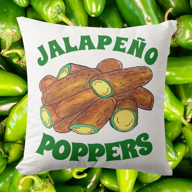 Fried Jalapeño Poppers Green Hot Jalapeno Pepper Kissen (Jalapeno Popper Pillow)