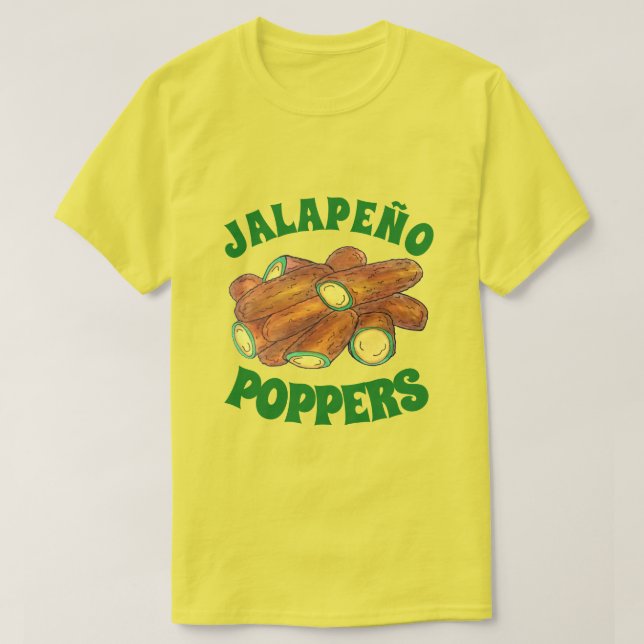 Fried Jalapeño Poppers Green Hot Jalapeno Pepper T-Shirt (Design vorne)