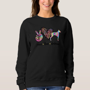 Fried Liebe Dobermann Tie Dye Frauen Hund Mutterta Sweatshirt