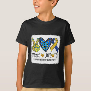 Fried Liebe T21 Heilung Blau Gelb Down-Syndrom-Bew T-Shirt