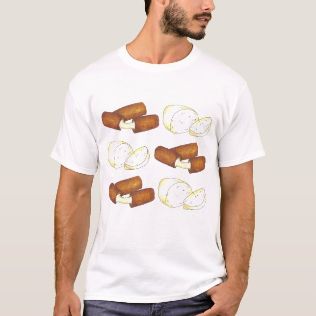 Fried Mozzarella Cheese Sticks Junk Food Feinschme T-Shirt (Vorderseite)