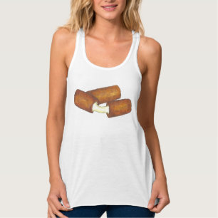 Fried Mozzarella Cheese Sticks Junk Food Feinschme Tank Top