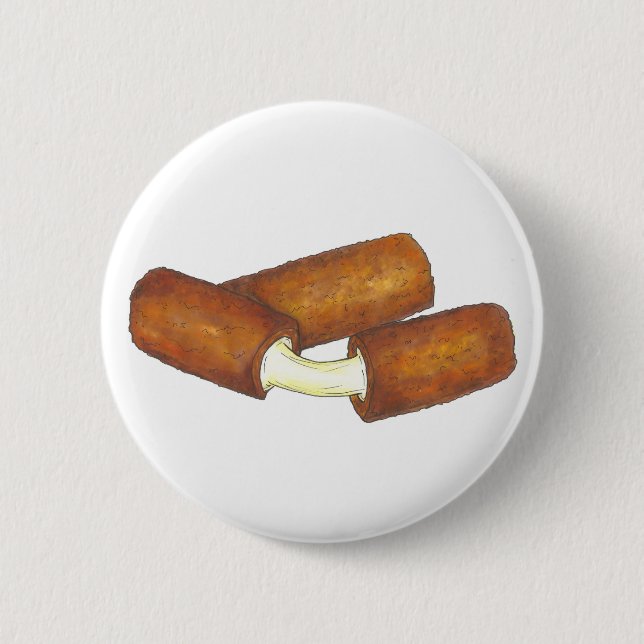 Fried Mozzarella Sticks Käse Junk Food Feinschmeck Button (Vorderseite)