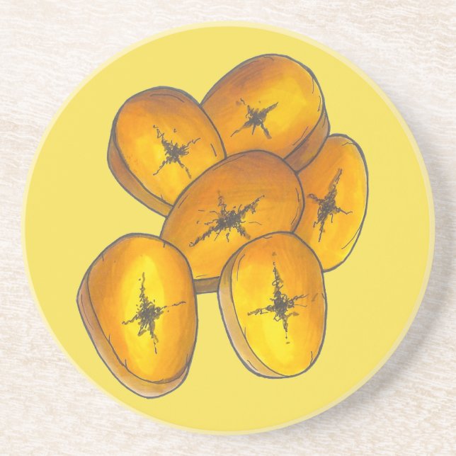 Fried Plantains Kochen Bananen Karibik Lebensmitte Getränkeuntersetzer (Vorne)