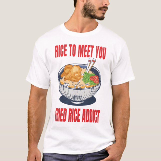 Fried Rice Addict Men White T-Shirt (Vorderseite)