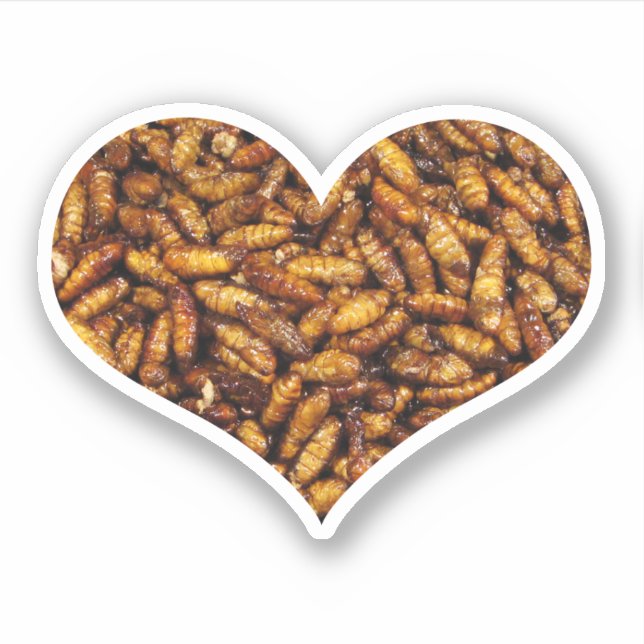 Fried Silk Worms Heart Aufkleber (Vorderseite)