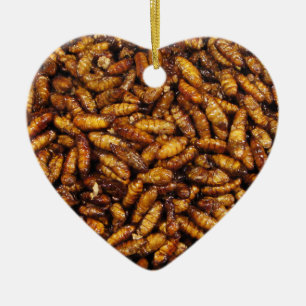 Fried Silk Worms ... Thai Street Food Keramik Ornament