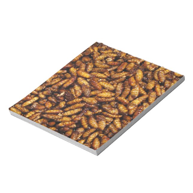 Fried Silk Worms ... Thai Street Food Notizblock (Rotiert)