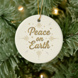Friede auf Erden Retro-Schrift Vintage-Typografie Keramik Ornament