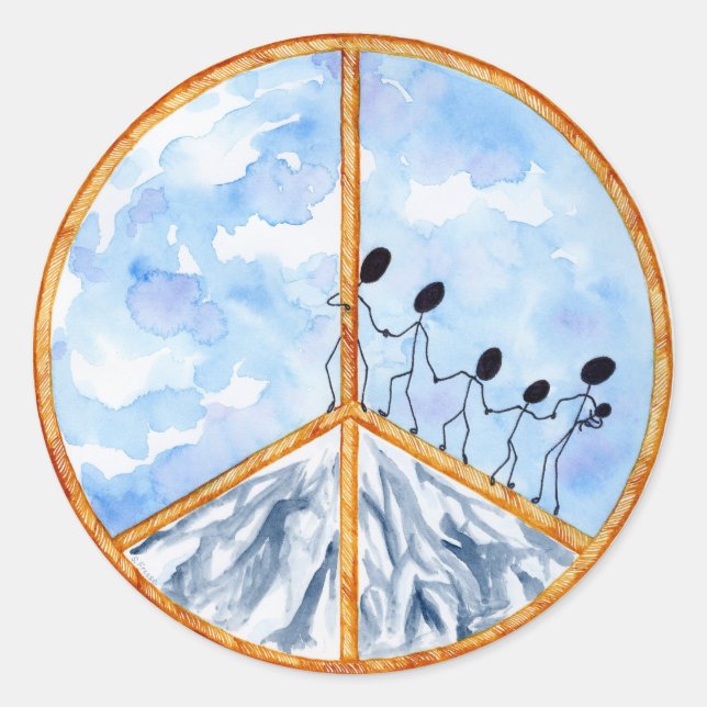 "Friede fängt mit mir an"-Aufkleber Runder Aufkleber (Vorderseite)