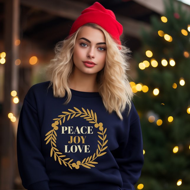 Friede, Freude, Liebe Weihnachtsfeier Moderne Sweatshirt (Von Creator hochgeladen)