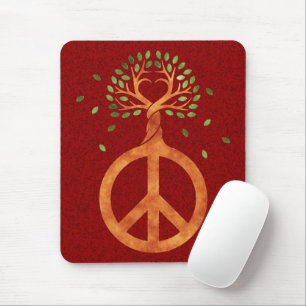 Friede für Bäume - Blume Power Herz 1 Mousepad