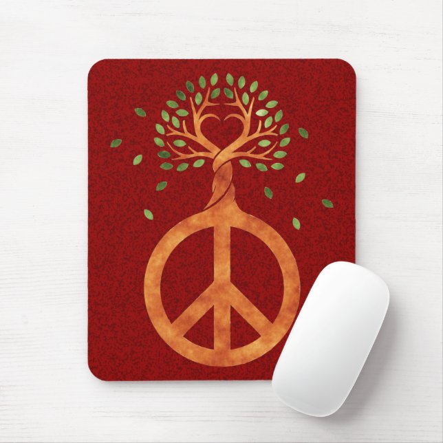 Friede für Bäume - Blume Power Herz 1 Mousepad (Mit Mouse)