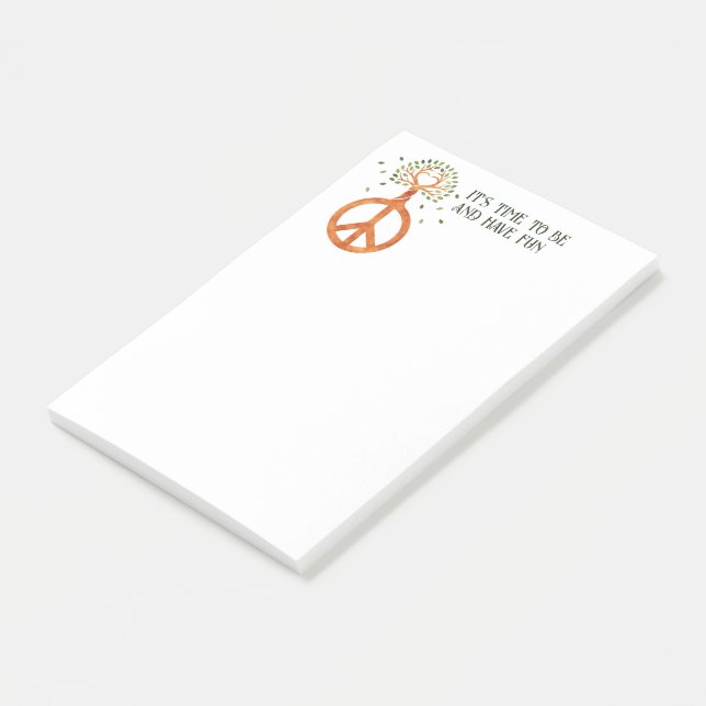 Friede für Bäume - Blume Power Herz 1 Post-it Klebezettel (angewinkelt)